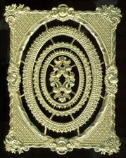 Scrap Die cut German Dresden  Rococo Gold Foil Paper Frame Victorian Craft