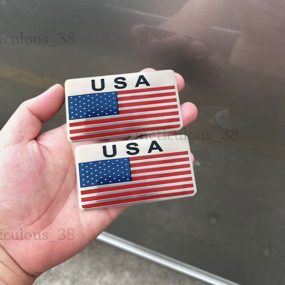 2pcs 3D American Flag Metal Emblem Side Fender Badge Sticker Black Accessories - Foto 9