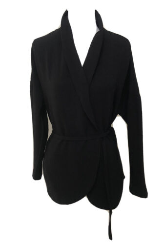 LAURA ASHLEY Vintage Black Wrap Jacket. Size 6-8. GUC - Picture 2 of 8