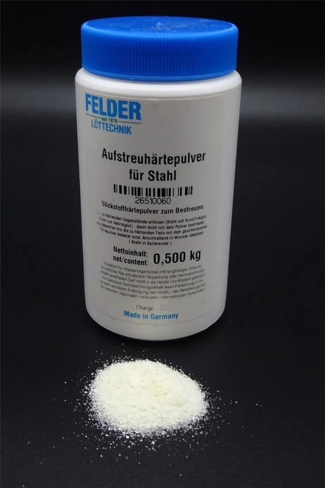 FELDER LÖTTECHNIK Felder Härtepulver Aufstreuhärtepulver Stickstoffhärtepulver 500g für Stahl