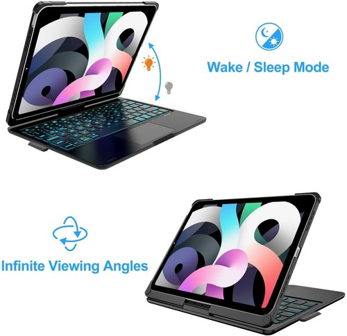 Funda protectora con teclado giratorio retroiluminado para iPad Pro 11 4ta/3a/2a/1a generación Air 4/5a - Imagen 15 de 43