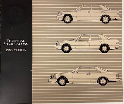 1986 Mercedes-Benz Sales Brochure 86 MBZ Technical Specifications Booklet