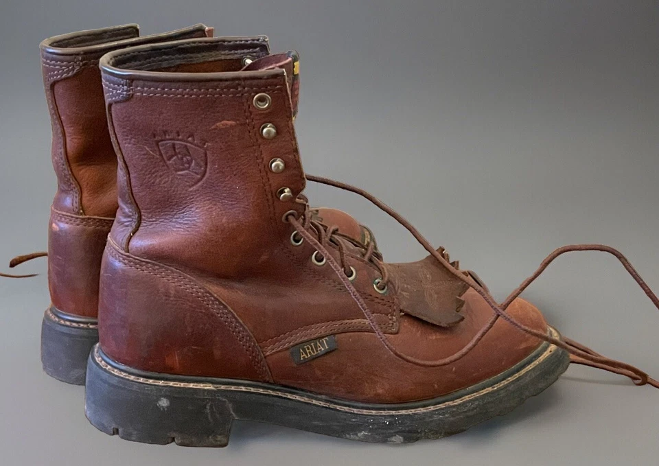 Botas ARIAT CASCADE para Hombres 7D-ATS Technology SUNSHINE Cuero Kiltie Trabajo #37185 Foto 2 de 4