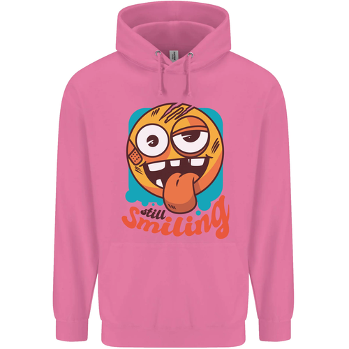 Still Smiling Funny Emoji Exhausted Tired Childrens Kids Hoodie - Picture 70 of 88