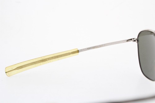 VTG American Optical AO 5 1/2 Silver Aviator Sunglasses Glass Lenses *FLAWED* - Picture 7 of 12