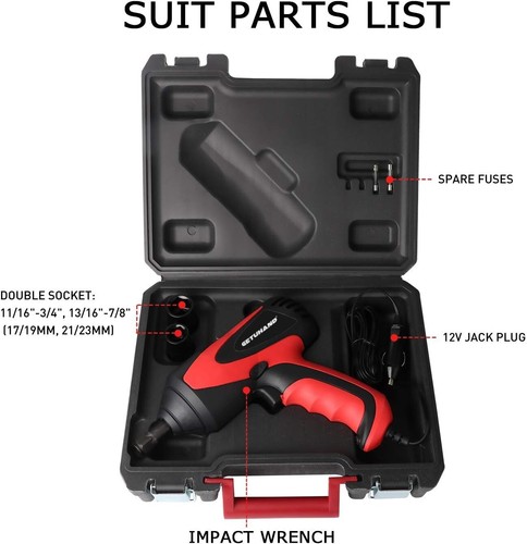 Kit Chiave a Percussione Auto 1/2 Pollice e 12 Volt Portatile Elettrica, Tir... - Foto 4 di 7