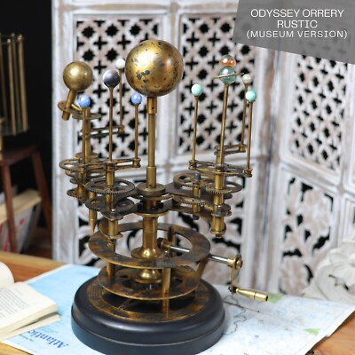 Rustic Orrery Solar System Celestial Model Fully Functional Antique Orrery