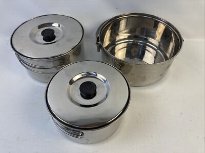 Olicamp Cookset Stainless 5 Pc Set 3 Pots 2 Lids