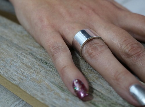 extra wide ring thick heavy sterling silver ring 16mm wide ring 2cm wide band - Picture 4 of 16