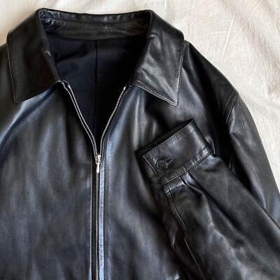 agnes b homme 90s leather jacket made in France size:3(XL) | eBay