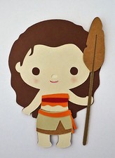 Moana Inspired Princess Paper Doll Die Cut Paper Piecing Scrapbook Embellishment