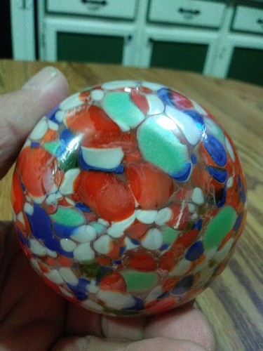 IRIDESCENT HAND BLOWN GLASS OIL LAMP Art Glass ~ 3.5" Splatter - Picture 9 of 12