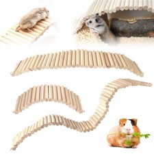 Wooden Bridge Pet Hamster Guinea Pig Rat Ladder Bendy Tunnel Hideout Toy Supply♡