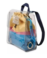 Brand New Star Wars Swim Bag Backpack Kids Sky Blue Pink Yellow  C-3PO R2-D2