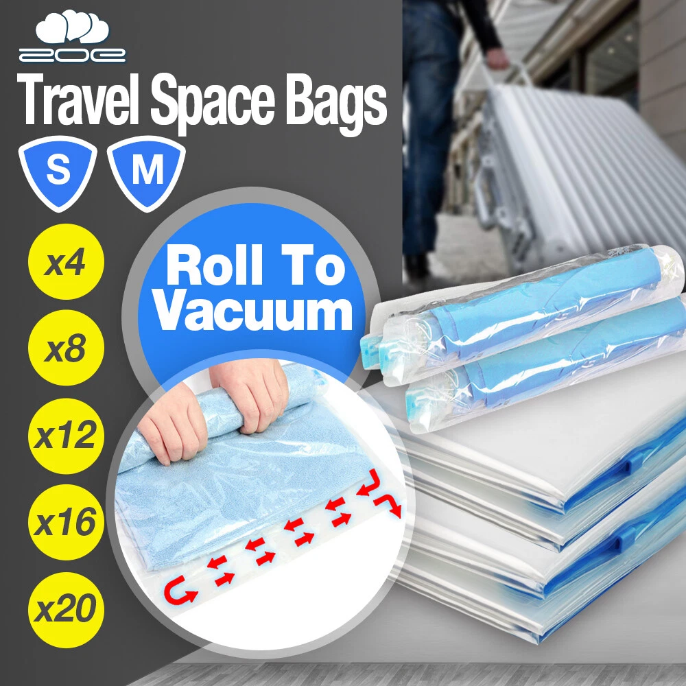 Travel Roll Up Vacuum Space Saver Storage Bags Compressing Luggage