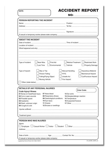 Cherry NCR Accident Report Duplicate Book A4 (210mm x 297mm) 50 sets - Picture 3 of 3