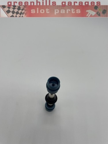 Greenhills Scalextric Hinterachse 66mm + blaue Räder + Zahnrad - gebraucht - P8886