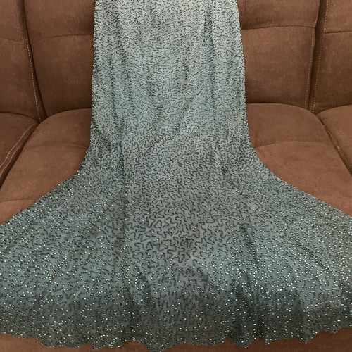 Vintage Cristall collection silk tan beaded Sequin slip on maxi dress Sz 6 Lined - Picture 8 of 16
