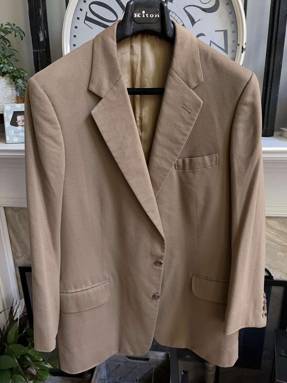 FILA DENMAN & GODDARD Savile Row giacca sportiva uomo capelli cammello cammello scuro 46R