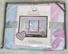 2Piece Crib Bedding Set Pink 1 Comforter 1 Plush Baby Blanket Born Loved Rainbow