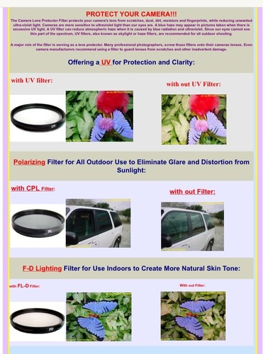 FILTER KIT 72mm CPL UV F-LD Circular Polarizing,Daylight Fluorescent,Ultraviolet - Picture 7 of 9