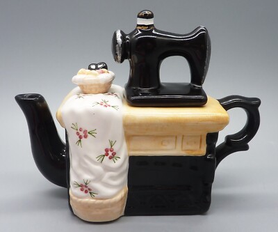 Mini Teapot Sewing Machine WBI China Collectible Decorative *Chips*
