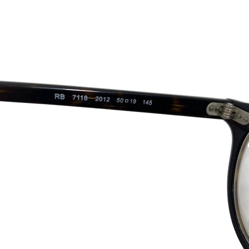 Monturas de gafas redondas Ray-Ban RB7118 2012 50-19-145 Tortuga borde completo + estuche - Imagen 4 de 5