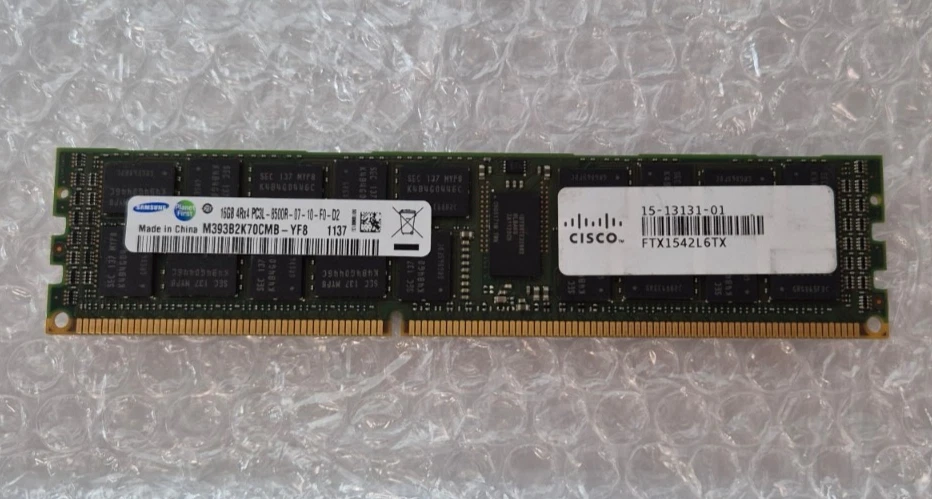 Samsung 16GB DDR3 ECC Server RAM PC3L-8500R 1066MHz RDIMM M393B2K70CMB-YF8 - Image 1 of 2