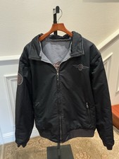 Harley-Davidson Reversible Black Gray Jacket Embroidered Logo Men's
