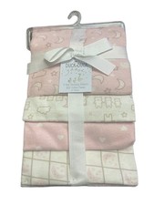 DUCK DUCK GOOSE RECEIVING BLANKETS STARS MOON /BEARS 4 PACK 100 cotton