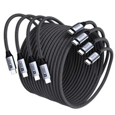 USB C to C Multipack 60W Fast Charging Cable Set 3.3FT 6.6FT Grey Cord Bundle
