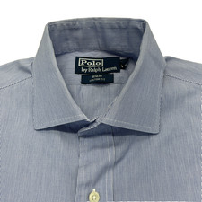Polo Ralph Lauren Button Up Long Sleeve Shirt Men  s 16/34-35 Blue White Stripes
