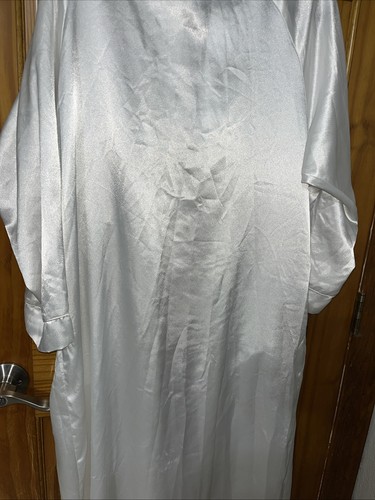 Vintage Christian Dior White Nightgown Robe 100% Polyester CD 3 Pockets Large - Picture 11 of 18
