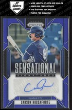 2025 Panini Prizm Carson Roccaforte SS-CR Sensational Blue Prizm Auto /49