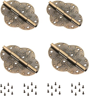 dophee 4Pcs Decorative Cabinet Hinges Antique Bronze 4 Pieces, 