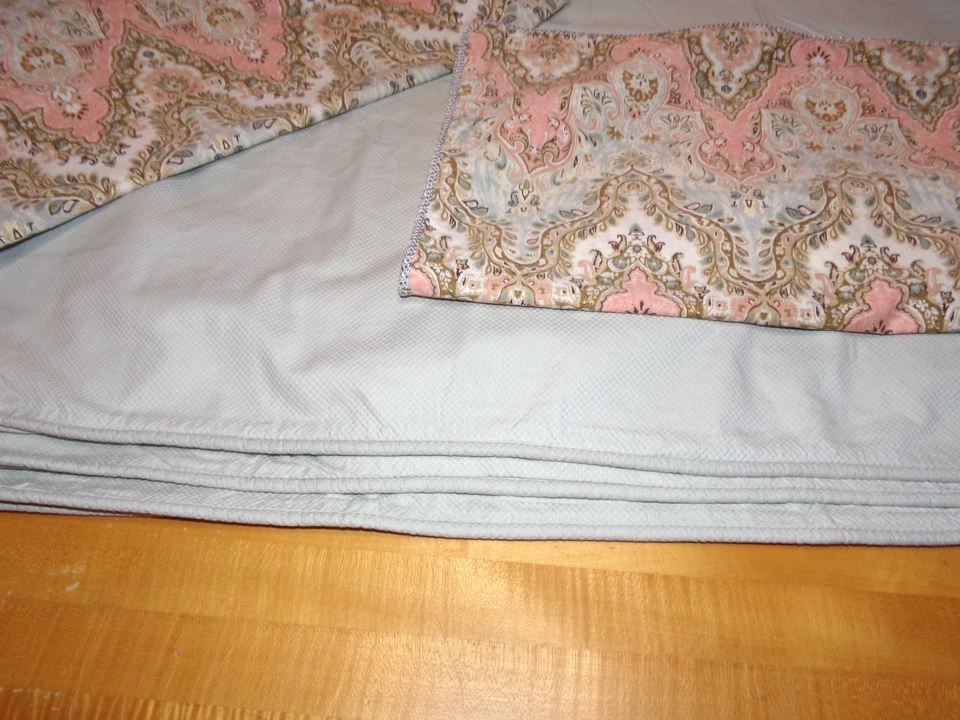 Funda Nórdica King SAGE Texturizada Borde Ribete Waverly Gracioso Jardín Euro Shams Set Foto 2 de 4