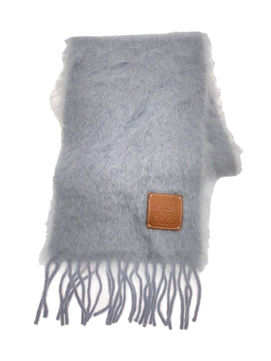 小物 LOEWE Anagram Patch Mohair Maffler LOEWE Muffler Anagram Logo Fringe Mohair Gray Women Used | eBay