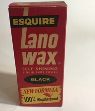 Esquire Lano Wax Black Liquid Self Shining Boot Polish Vtg 1960s Display Prop