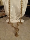 Long Gold Tone Chain Tassel Necklace Vintage — photo 1