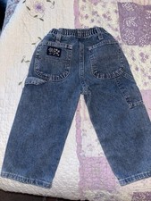 Kids 36m Vintage Lee Dungarees carpenter jeans featuring a floral Logo