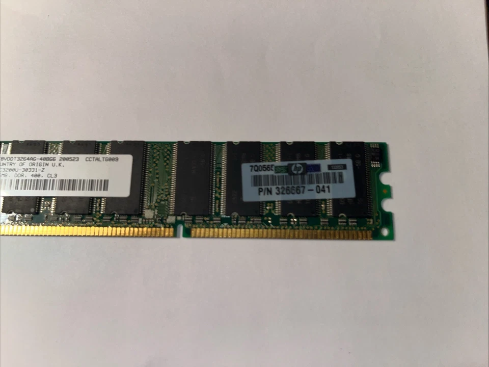 256MB Memory HP #326667-041 PC3200 DDR 400 SDRAM CL3 Dimm Ram Hewlitt Packard - Image 3 of 3