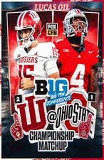 Indiana Vs Ohio State BIG 10 Championship Game Poster 11 x 17 Inches IU VS OSU 2