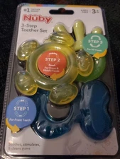 Nuby Baby 3 Step Soothing Teether Set BPA-Free NIP