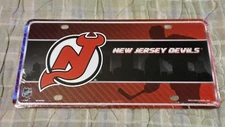 NEW JERSEY DEVILS STAMPED Metal License Plate AUTO TAG (NEW)