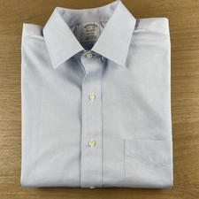 Brooks Brothers Solid Blue Regent Oxford Cotton Button Shirt Men  s M 15 1/2 34 