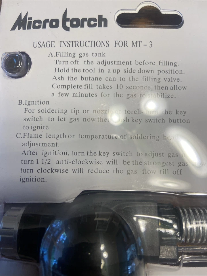 Micro Torch MT-3 Butane Fillable Torch for Home Use - Portable & Lightweight - Image 3 of 3