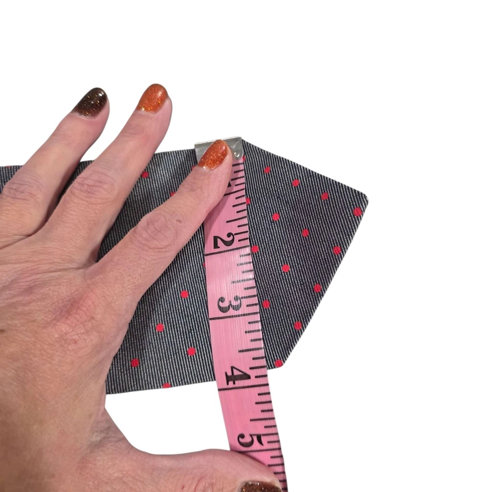 Corbata DOLCE & GABBANA Lunares Seda Mezcla Algodón Gris Rojo Hecha en Italia  Foto 2 de 4