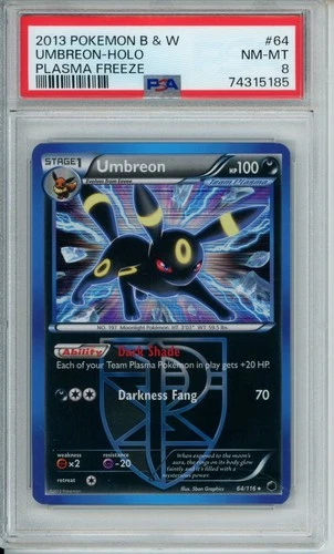 PSA 8 - Umbreon Holo - 2013 POKEMON B&W PLASMA FREEZE #64