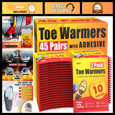 Ultra Thin Toe Warmers - 10 Hours of Heat, Adhesive, Air Activated, Odorless