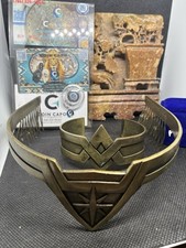 Cosplay DC Comics WONDER WOMAN Movie Replica Tiara And Bracelet Burnished Gold